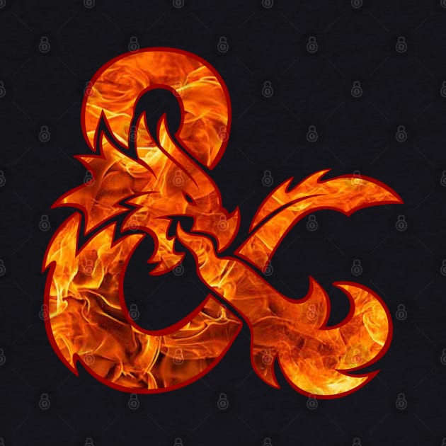 Fire Logo Funny Dungeons And Dragons DND D20 Lover by Bingeprints